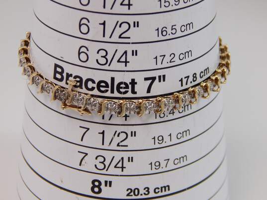 10K Yellow Gold Diamond Accent Tennis Bracelet 7.0g image number 7