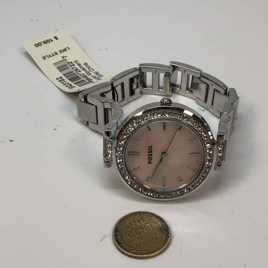 Designer Fossil BQ-3182 Karli Three-Hand Stainless Steel Analog Wristwatch image number 2