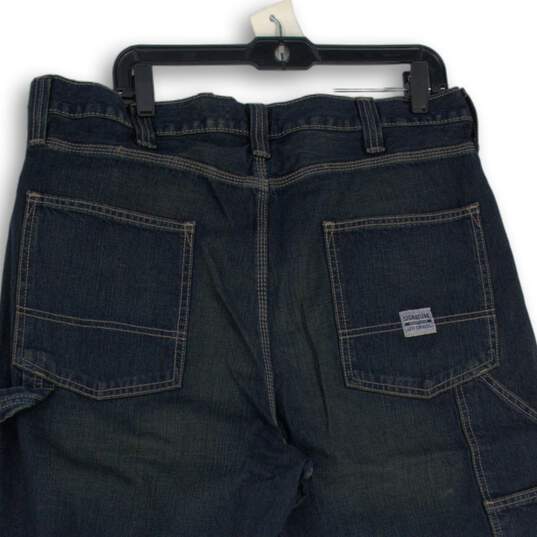 NWT Mens Black Denim Dark Wash Pockets Carpenter Tapered Leg Jeans Sz 38x30 image number 4