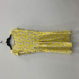 Womens Yellow Sleeveless V-Neck Surplice Fit & Flare Dress Size Large alternative image