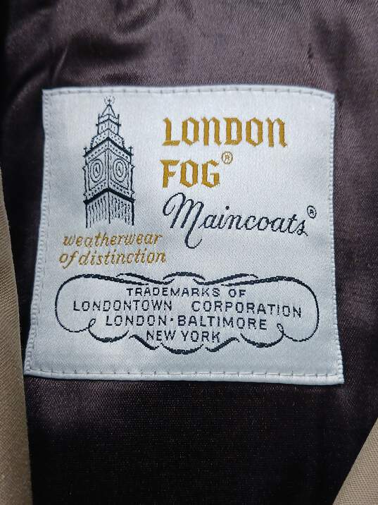 London Fog Tan Raincoat Men's Size L image number 3