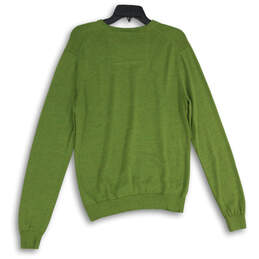Mens Green Tight-Knit V-Neck Long Sleeve Pullover Sweater Size Medium alternative image