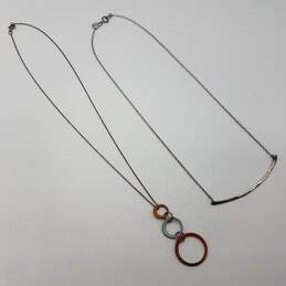 925 Silver Enamel Ring Drop, Bar Necklace