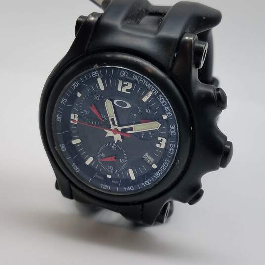 Oakley Swiss 45mm St. Steel W.R. 10 Bar Sapphire Crystal Tachymeter Chrono Date Watch 105g image number 8