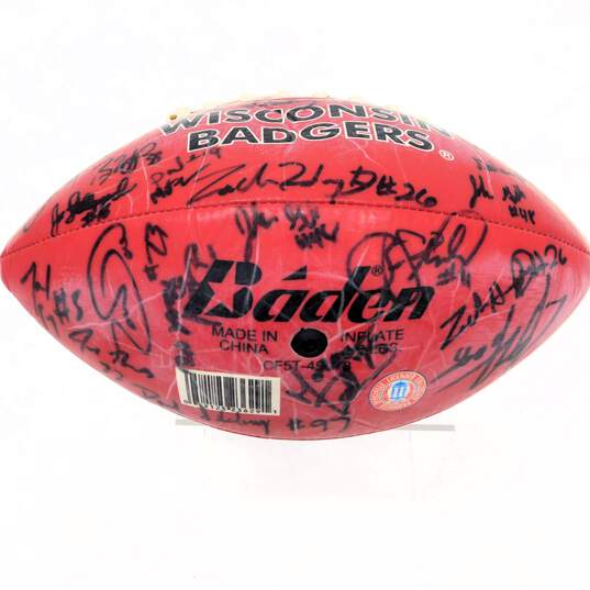 Wisconsin Badgers Autographed Football image number 1