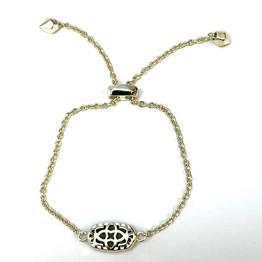 Designer Kendra Scott Gold-Tone Drusy Stone Chain Bracelet With Dust Bag image number 4