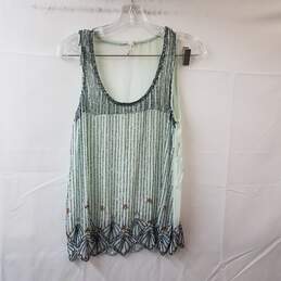Willow And Clay Green Shear Beaded Tank Top