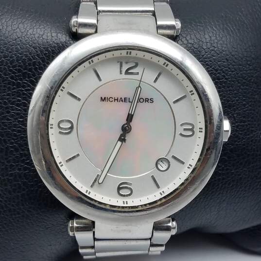 Michael Kors Cartier style, MOP Dial Stainless Steel Watch image number 1