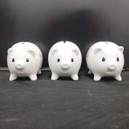 3 Assorted Precious Moments Mini Piggy Banks alternative image