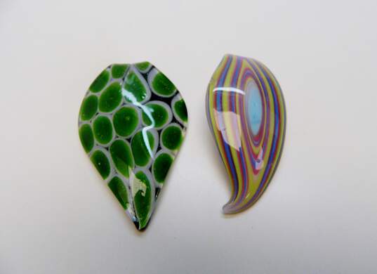 Artisan Multi Color Hand Blown Art Glass Pendant Lot image number 2