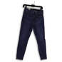Womens Blue Dark Wash Stretch Denim Skinny Leg Jegging Jeans Size 28/6 image number 1