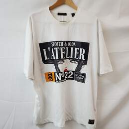 Scotch & Soda L'ATELIER White T-Shirt Women's XXL