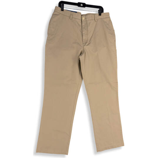 NWT Mens Khaki Classic Fit Flat Front Straight Leg Chino Pants Size 36x32 image number 1