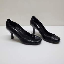 Steve Madden Glorify Black Leather Heels Sz 7.5M