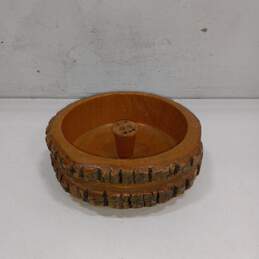 Vintage Rustic Wood Log Nut Bowl