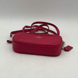 Womens Pink Leather Adjustable Strap Card Holder Zipper Crossbody Bag alternative image