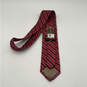 NWT Mens Red White Striped Four-In-Hand Keeper Loop Pointed Neck Tie image number 2