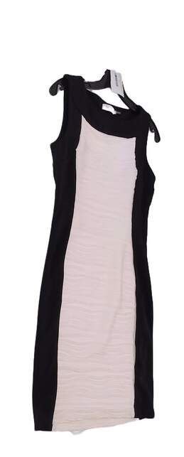 Womens Black White Sleeveless Round Neck Sheath Dress Size 6 alternative image