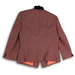 Womens Pink Black Textured Long Sleeve One Button Formal Blazer Jacket Sz 8 alternative image