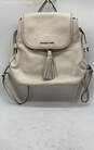 Michael Kors Womens White Leather Tassel Adjustable Shoulder Strap Backpack image number 1
