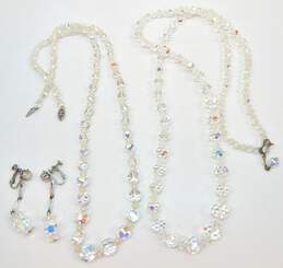 Vintage Icy Aurora Borealis Necklaces & Dangle Earrings 109.9g