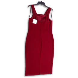 NWT Womens Red Square Neck Sleeveless Back Zip Bodycon Dress Size 12 alternative image