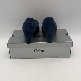 NIB Gabor Womens Navy Blue Peep Toe Block High Pump Heels Size 5 alternative image