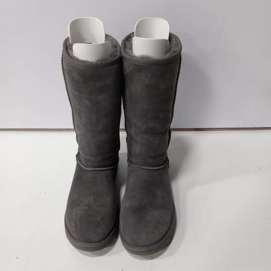 UGG Gray Tall Shearling Boots Women's Size 8 image number 1