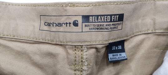 Carhartt Men's Tan Rugged Fit Rigby Work Jeans Pants 33x30 image number 2