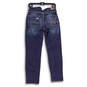 Womens Blue Denim Distressed Modern Slim Fit Cuffed Skinny Jeans Size 6 W28 image number 2