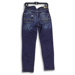 Womens Blue Denim Distressed Modern Slim Fit Cuffed Skinny Jeans Size 6 W28 alternative image