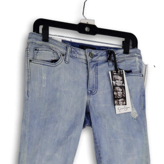 NWT Womens Blue Denim Medium Wash Pockets Stretch Skinny Leg Jeans Size 29R image number 3