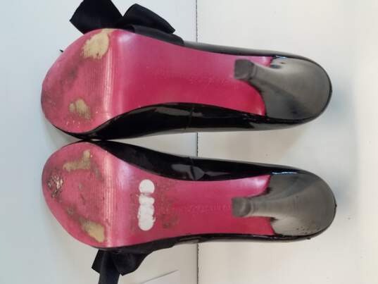 Paris Hilton Leather Destiny Peep Toe Pumps Platforms Women's 8.5 image number 5