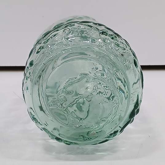 Vintage Green Glass Embossed Decanter image number 4