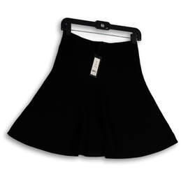 NWT Womens Black High Elastic Waist Stretch Pull-On Flare Skirt Size Small