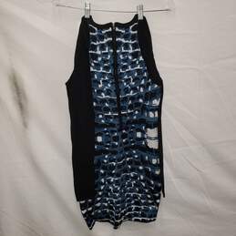 Parker Harley Knit Dress Long Sleeve Mesh Arctic Blue Black White Women's Sz Small alternative image