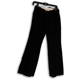 Womens Black Flat Front Slash Pocket Straight Leg Dress Pants Size 0P