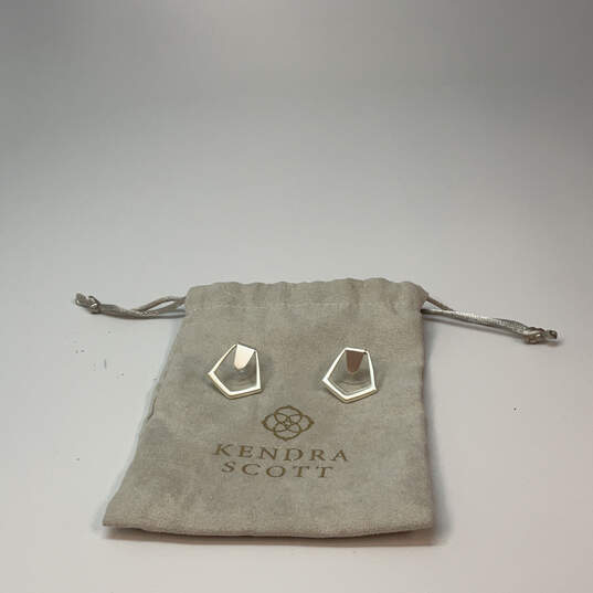 Designer Kendra Scott Silver-Tone Paxton Drop Earrings With Dust Bag image number 1