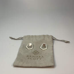 Designer Kendra Scott Silver-Tone Paxton Drop Earrings With Dust Bag