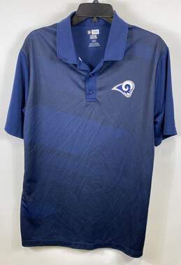 Mens Navy TX3 Cool Short Sleeve Los Angeles Rams Football-NFL Polo Shirt Size L