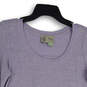 Womens Lavender Scoop Neck Knit Ruffle Crossover Back Pullover Sweater Sz S image number 3