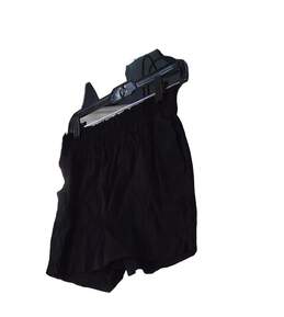 Womens Black Smocked Elastic Waist Athletic Shorts Size Small alternative image