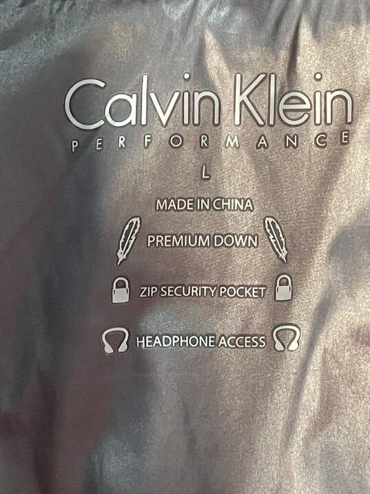 Calvin Klein Womens Dark Gray Metallic  Puffed Jacket Size L image number 3
