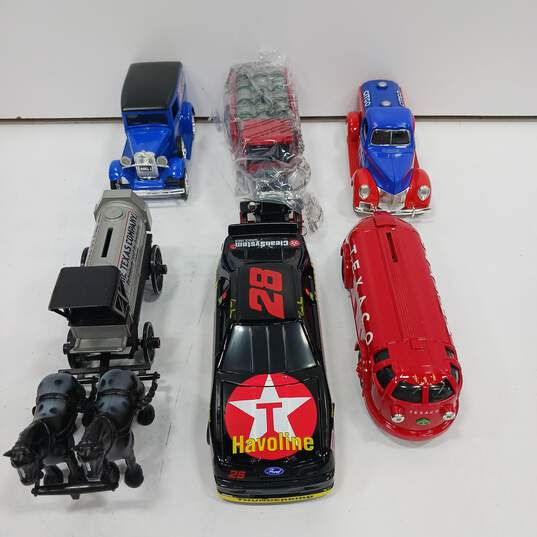 6pc Die Cast Metal Oil & Gas Model Cars and Coin Bank Bundle image number 4