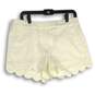 J. Crew Womens White Scalloped Hem Slash Pocket Flat Front Chino Shorts Size 8 image number 1