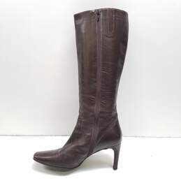 Via Spiga Italy Brown Leather Knee Riding Zip Heel Boots Shoes Size 7.5 M alternative image