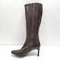 Via Spiga Italy Brown Leather Knee Riding Zip Heel Boots Shoes Size 7.5 M image number 2