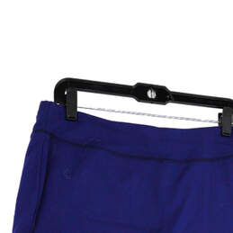 Womens Blue Flat Front Elastic Waist Side Slit Short Skort Skirt Size M
