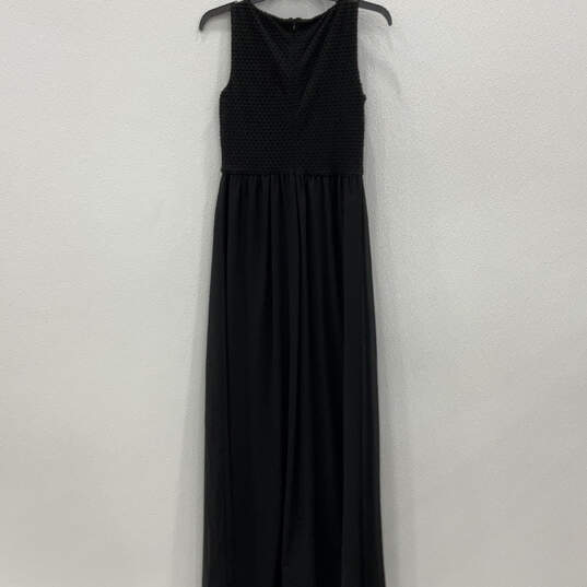 NWT Womens Black Sleeveless Round Neck Back Zip Maxi Dress Size Small image number 2