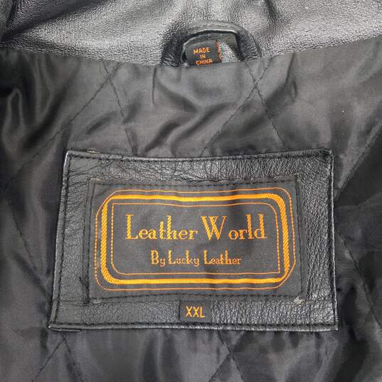 Leather World by Lucky Leather Men's Patriot "USA" Leather Jacket Size XXL image number 5